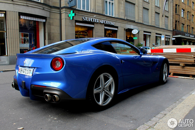 Colour Blu Mirabeau looks very good on the Ferrari F12berlinetta